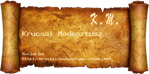 Krucsai Modesztusz névjegykártya